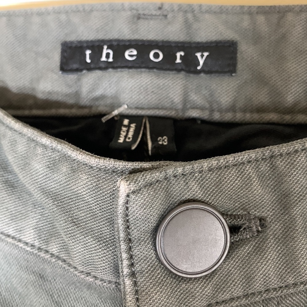 NWT. Theory 33 High-rise Straight Leg Shark Skin Jeans. - Picture 2 of 10